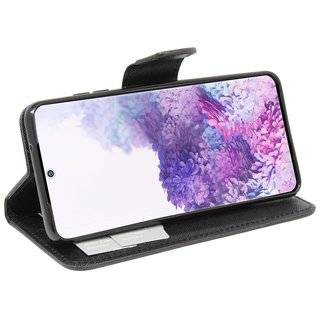 Buch Tasche "Fancy" kompatibel mit SAMSUNG GALAXY S20 (G980F) Handy Hülle Etui Brieftasche Schutzhülle mit Standfunktion, Kartenfach Schwarz