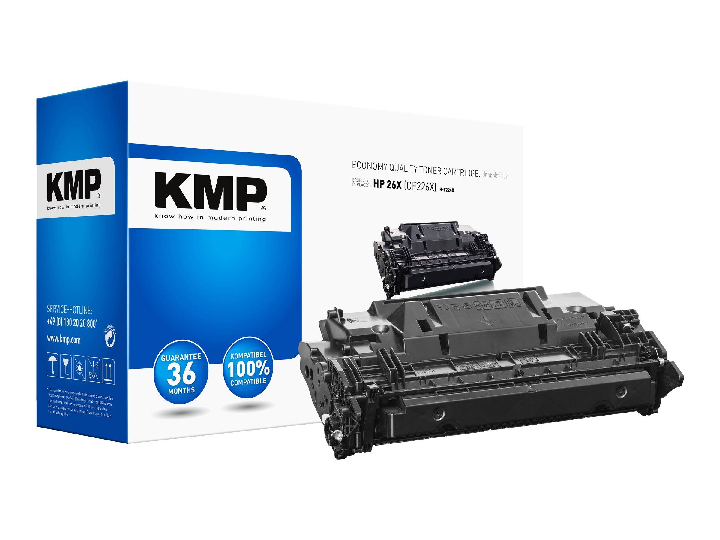 KMP H-T224X - 330 g - Hohe Ergiebigkeit - Schwarz - kompatibel - Tonerpatrone (Alternative zu: HP 26X)
