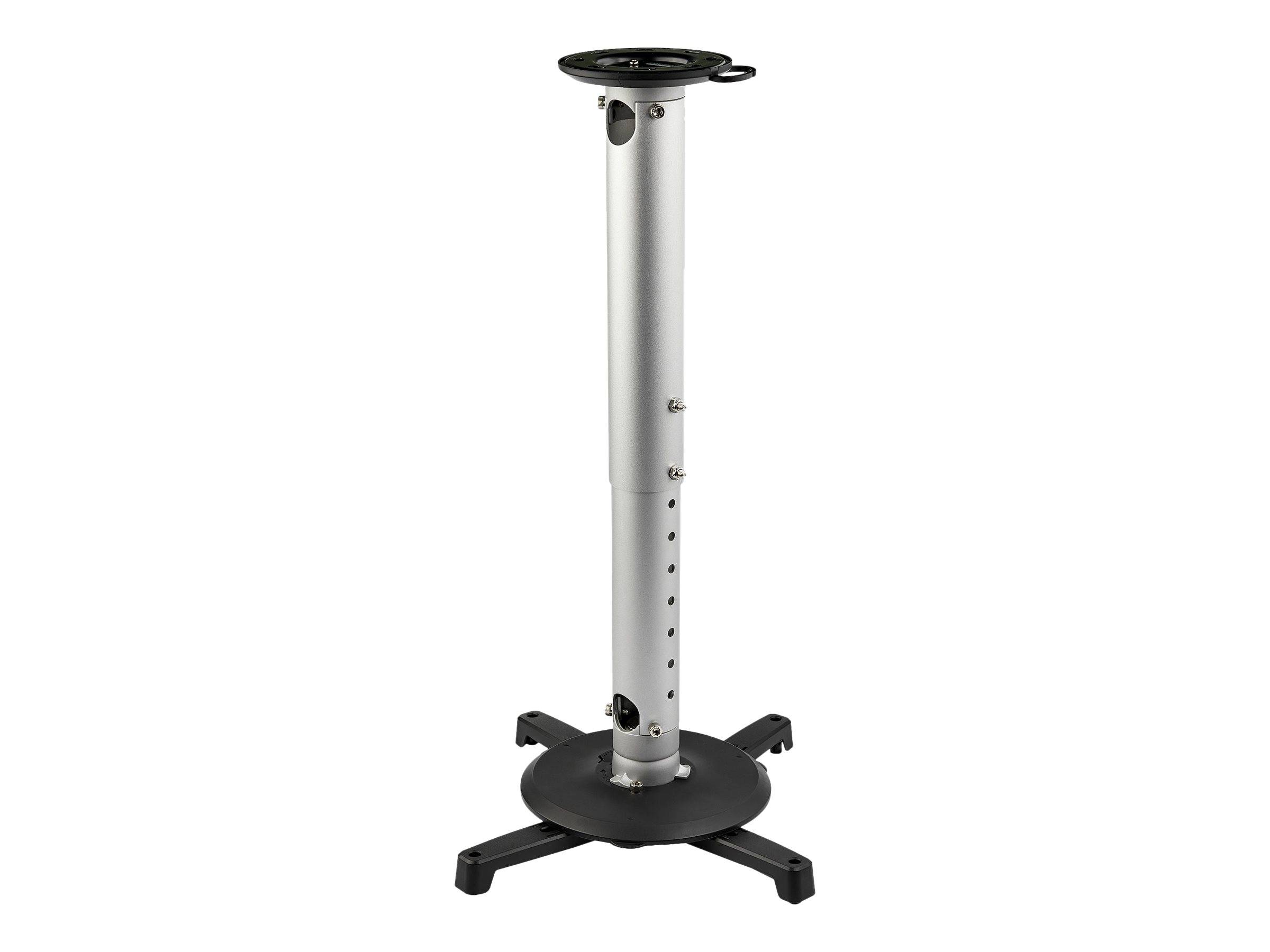 StarTech.com Universal Ceiling Projector Mount, Heavy Duty Height Adjustable/Extendable Pole Mount 5""-22.7"" from