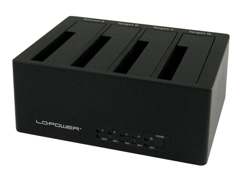 LC-POWER - LC Power LC-DOCK-U3-4B - HDD-Dockingstation mit Netzanzeige, Ein/Aus-Schalter, Klon-Funktion Schächte: 4 - 2,
