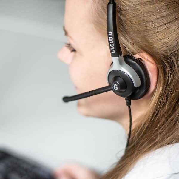 Headset 1-Ohr kompatibel für Mitel/Aastra/Poly/Gigaset Telefone inklusive Kabel