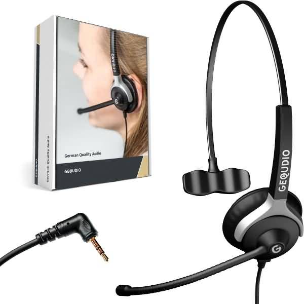 Headset 1-Ohr mit 2,5mm Klinke kompatibel für Gigaset/Cisco-SPA/Panasonic