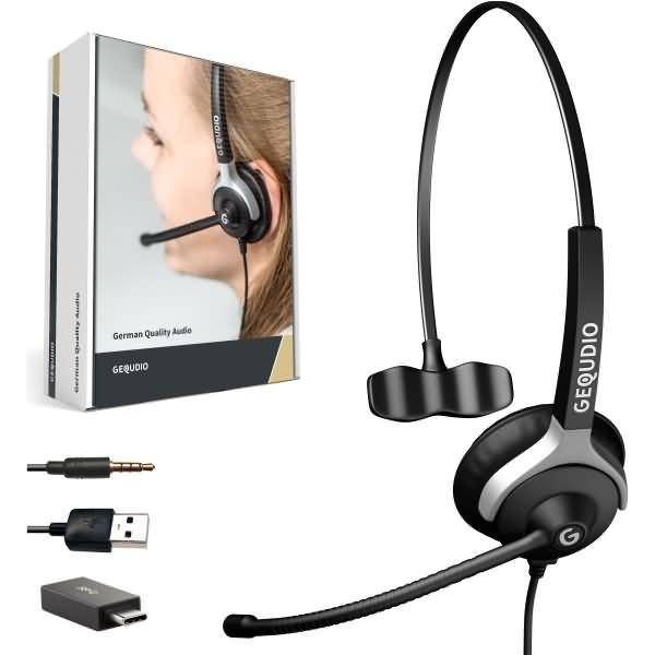 Headset 1-Ohr mit USB Anschluss geeignet für PC/MAC