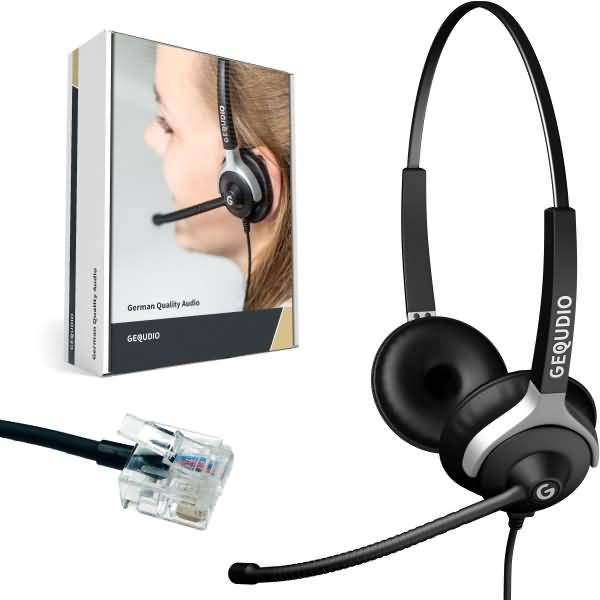 Headset 2-Ohr kompatibel für Unify/Siemens Telefone inklusive Anschlusskabel
