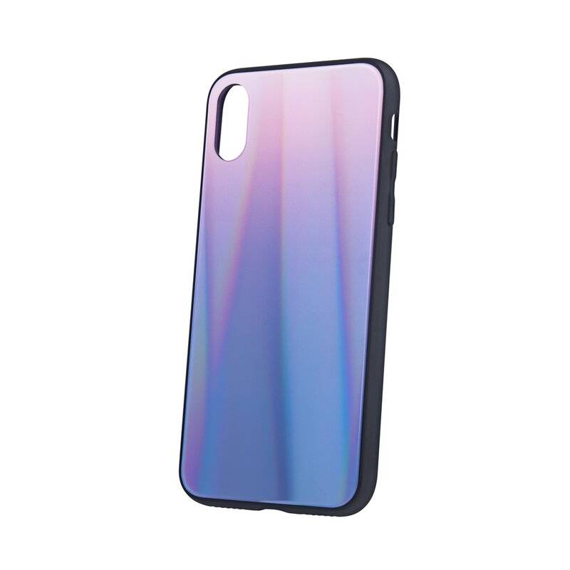Aurora Glas Etui Silikon Hülle für iPhone XS MAX Hart Case TPU Handy Cover Schutz in Braun-Schwarz