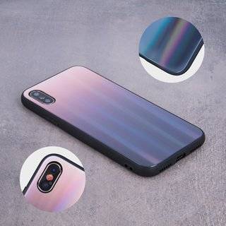 Aurora Glas Etui Silikon Hülle kompatibel mit Samsung Galaxy A50S (A507F) Hart Case TPU Handy Cover Schutz in Braun-Schwarz