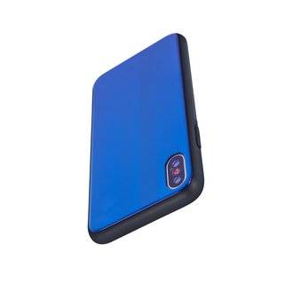 Aurora Glas Etui Silikon Hülle kompatibel mit iPhone 11 Pro Hart Case TPU Handy Cover Schutz in Dunkel-Blau