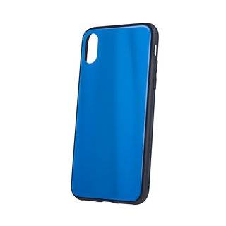 Aurora Glas Etui Silikon Hülle kompatibel mit iPhone 11 Pro Hart Case TPU Handy Cover Schutz in Dunkel-Blau