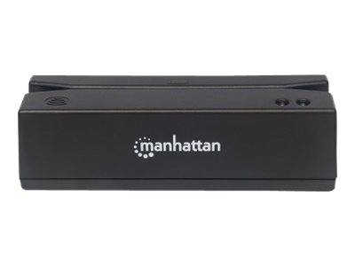 Manhattan USB-A Magnetic Strip Card Reader, Triple Track Reader, Keyboard Wedge Decoder, Cable 1.5m, Black, Three Year W