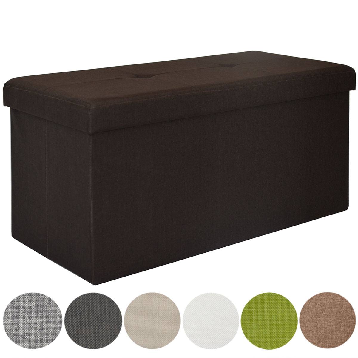 Faltbare Sitzbank 76x38x38 cm inkl. Trennwand Sitztruhe 80L Polsterbank Dunkelbraun