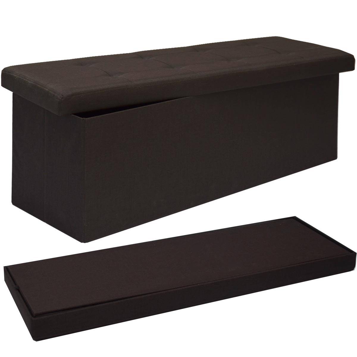 Sitzbank faltbar 110x38x38 cm Schwarz mit 2 Trennwänden