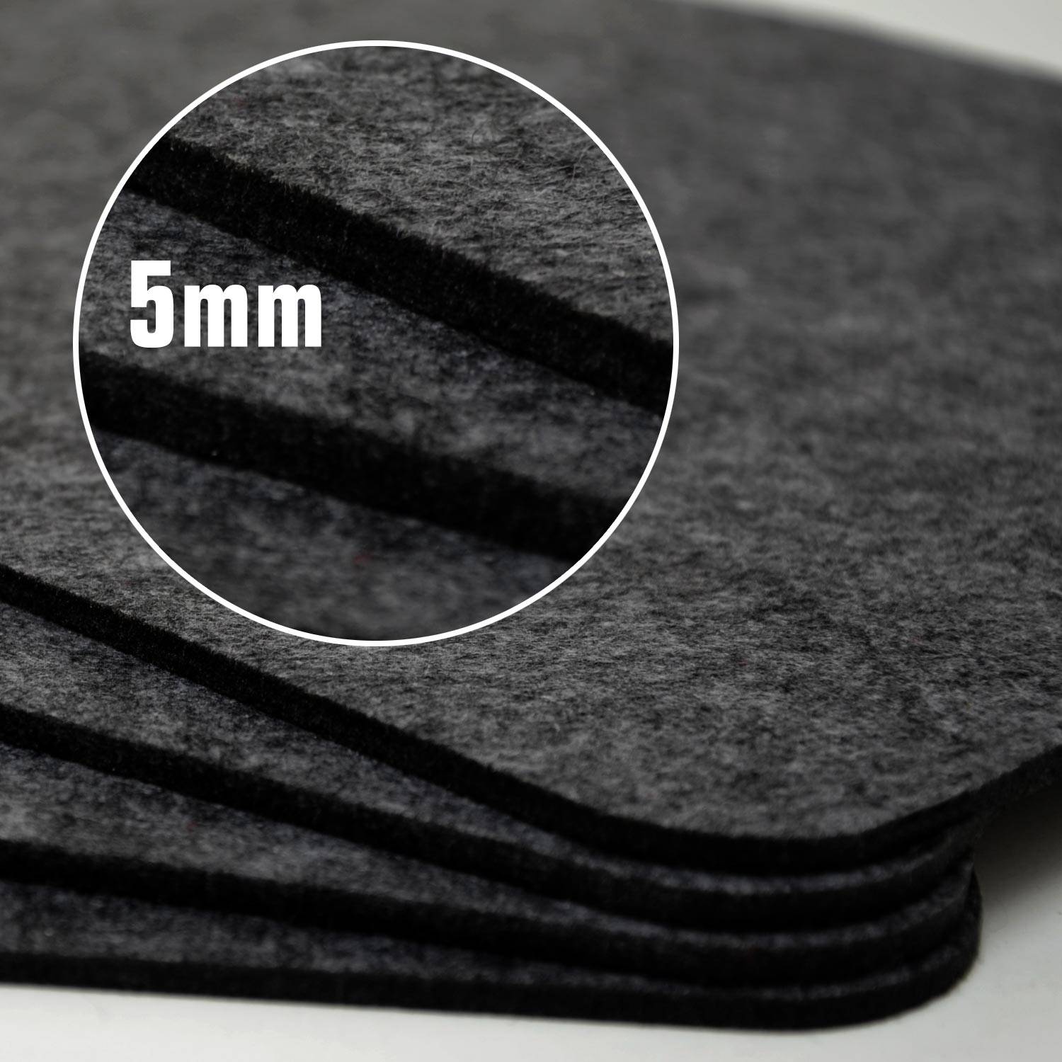 Filz Tischset Bestecktasche Untersetzer Set 43x30 cm Platzset Filzset Anthrazit