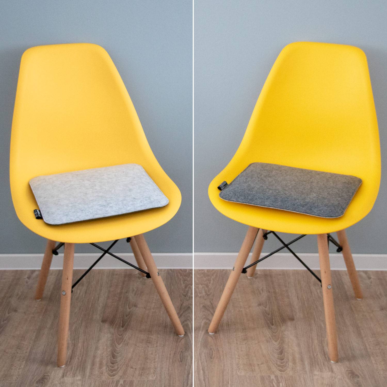 30mm Filz Sitzkissen Eckig 35x35cm Stuhlkissen Sitzauflage Weich 2-farbig Grau