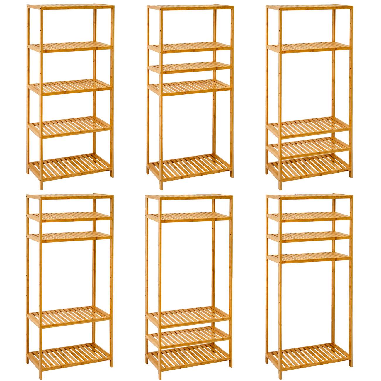 Bambus Regal 130x60 Standregal Bücherregal Küchenregal Badregal Bambusregal Holz