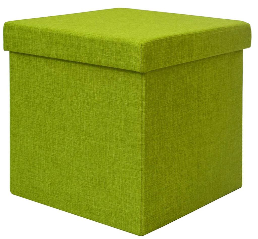 Sitzwürfel faltbar 38x38cm Sitzhocker Polsterhocker 42L Stauraum Ottomane Grün