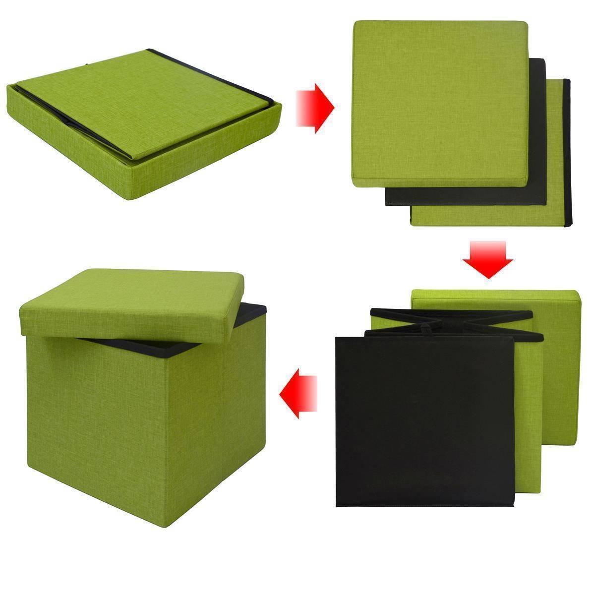 Sitzwürfel faltbar 38x38x38cm Sitzhocker Polsterhocker 42L Stauraum Ottomane