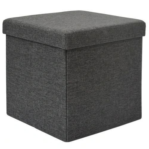 DuneDesign Faltbarer Sitzhocker 38cm Fußhocker Polsterhocker mit ca 42L Stauraum Sitzwürfel Sitzkasten Ottomane Leinen Dunkelgrau DuneDesign Faltbarer Sitzhocker 38cm Fußhocker Polsterhocker mit ca 42L Stauraum Sitzwürfel Sitzkasten Ottomane Leinen Dunkelgrau
