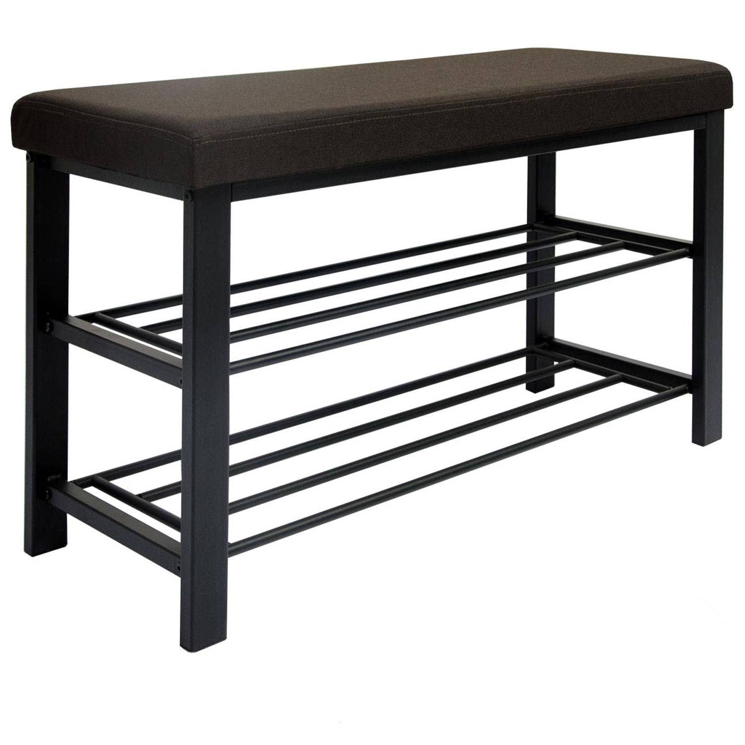 Schuhbank mit Polster - 81x32x50 Schuhregal mit Sitzfläche - Garderobenbank Flur