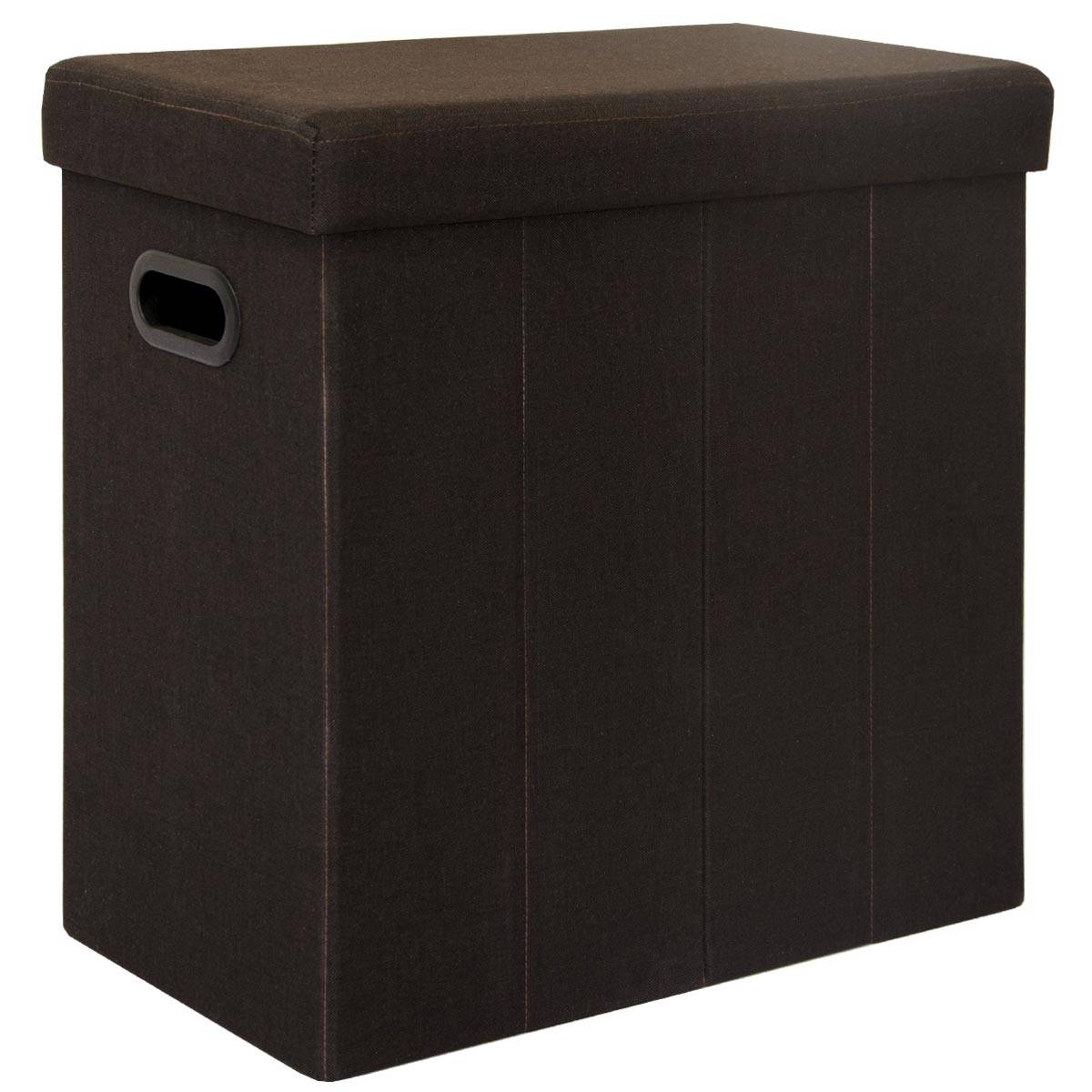 Faltbarer Wäschekorb 70L Wäschetruhe mit Deckel Wäschebox Wäschesammler Leinen