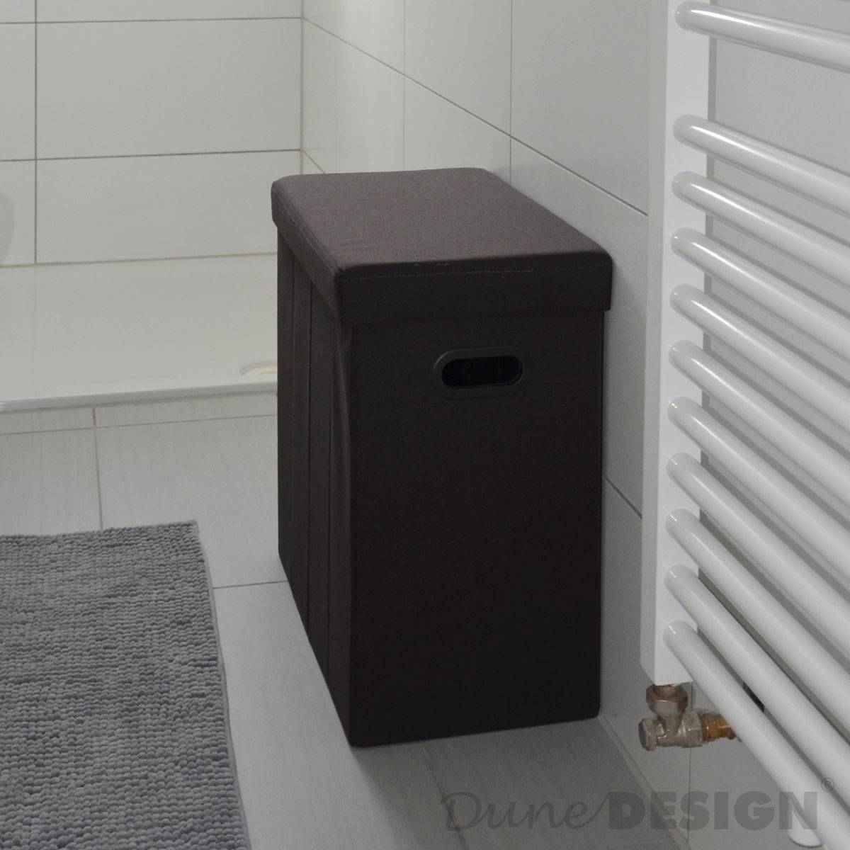 Faltbarer Wäschekorb 70L Wäschetruhe mit Deckel Wäschebox Wäschesammler Leinen