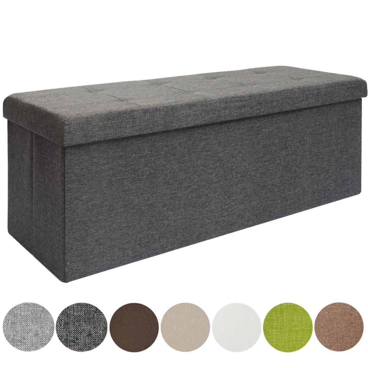Cassapanca 110x38x38cm incl 2 pareti divisorie Grigio Scuro