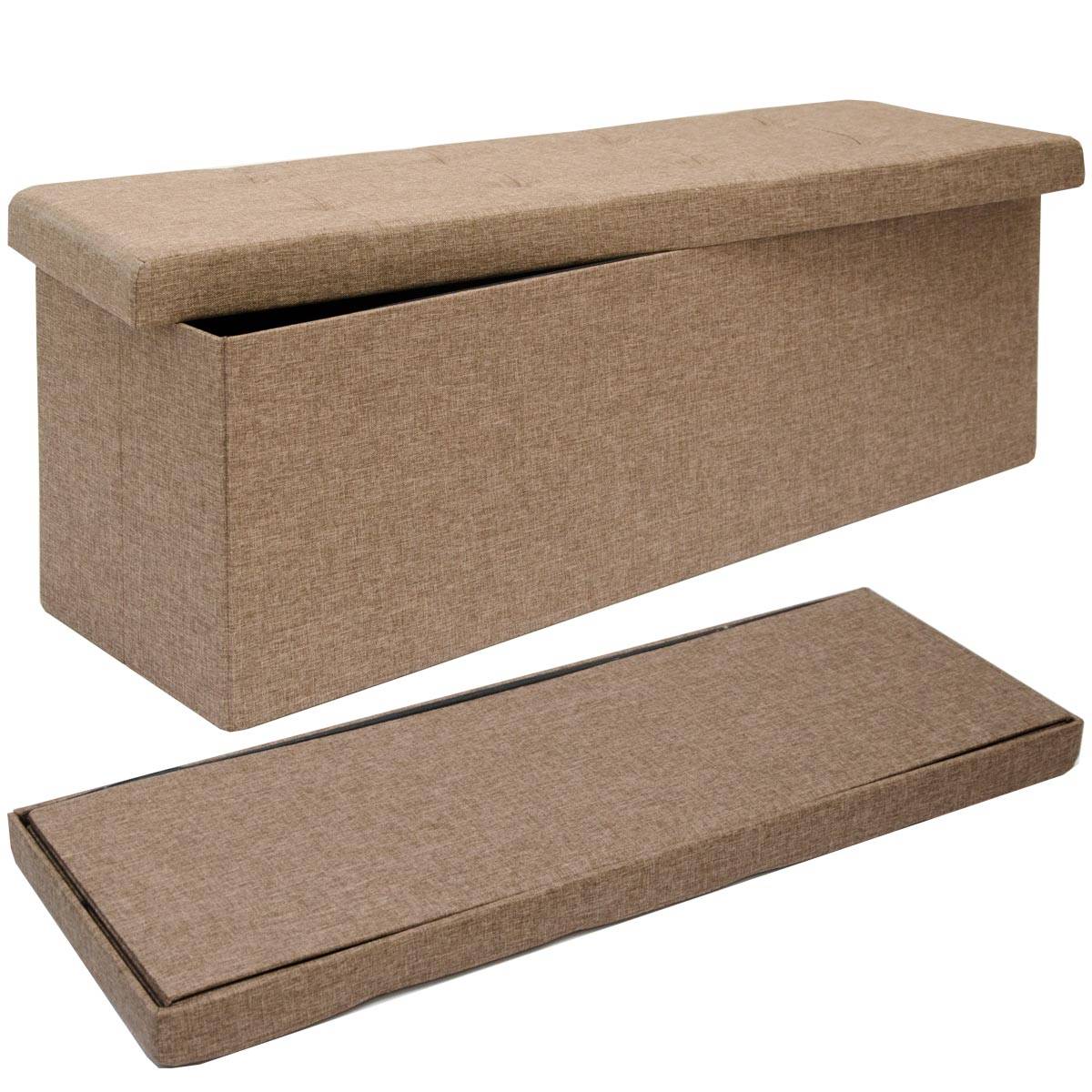 Coffre de Rangement 110x38x38cm incl 2 cloisons Marron Clair