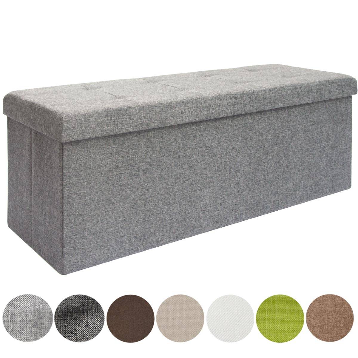 Sitzbank faltbar 110x38x38 cm Hellgrau mit 2 Trennwänden