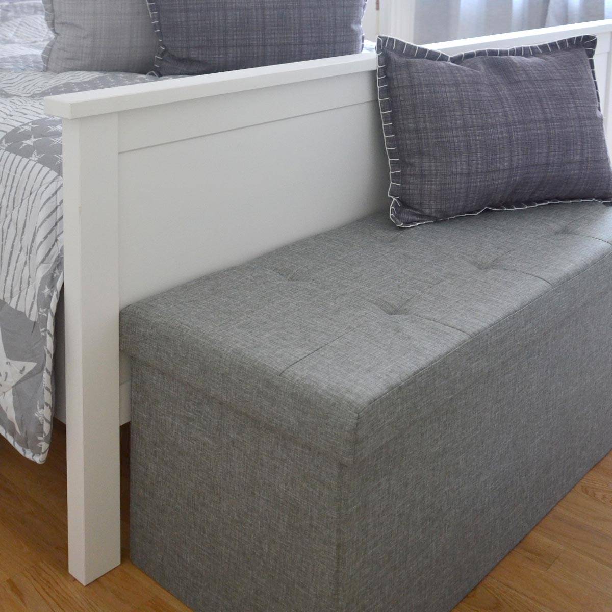 Sitzbank faltbar 110x38x38 cm Hellgrau mit 2 Trennwänden