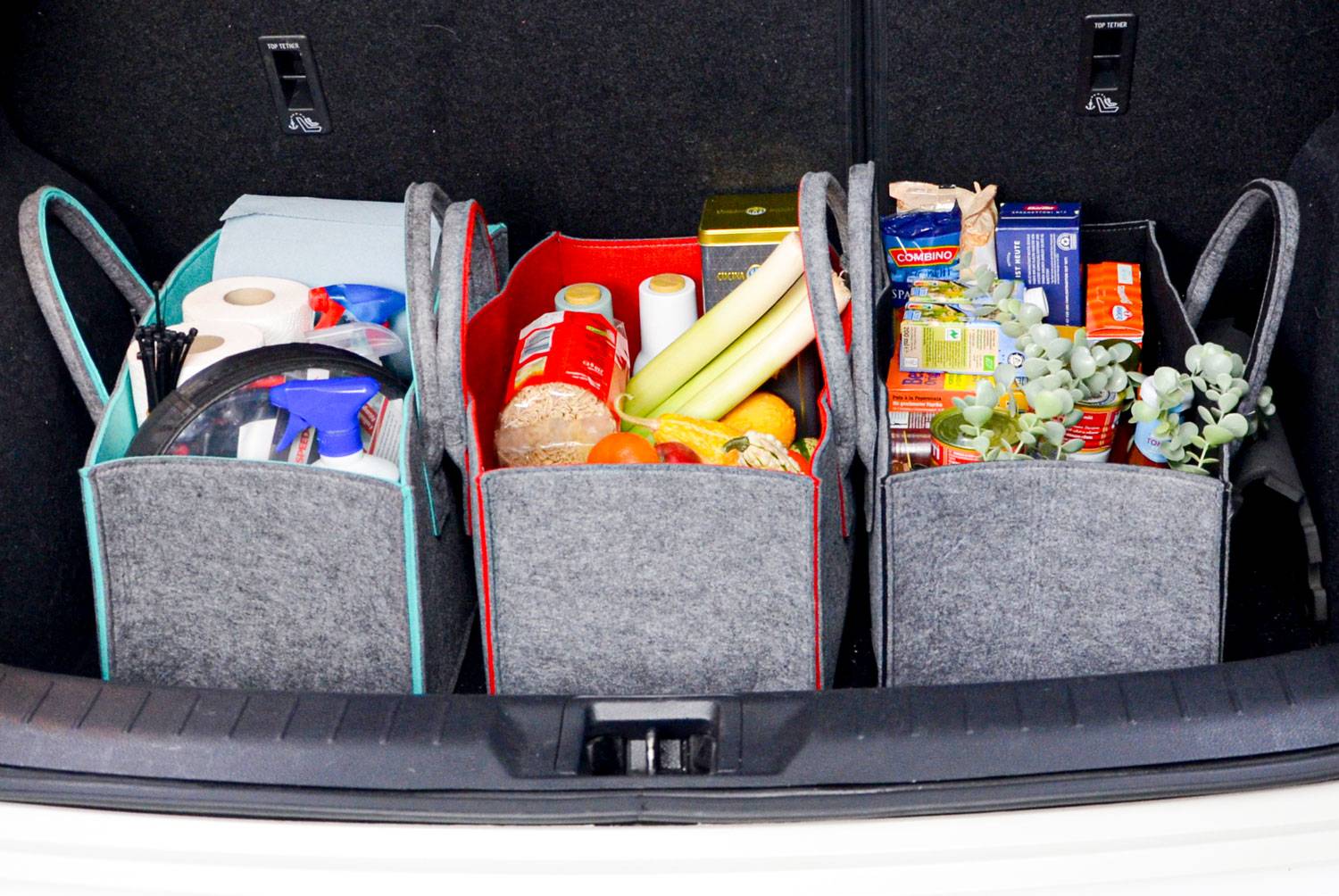 2er Set Filztasche bis 25kg - 50x25x25 Filz Shopper Einkaufstasche Kaminholzkorb