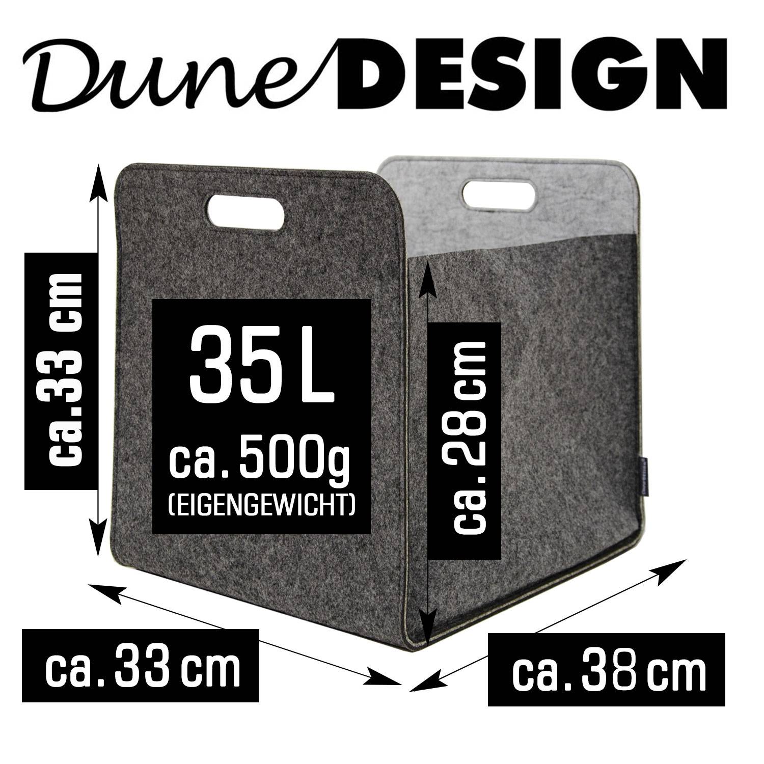 Filz Aufbewahrungsbox 33x33x38 cm Kallax Filzkorb Regal Einsatz Box Filzbox Grau