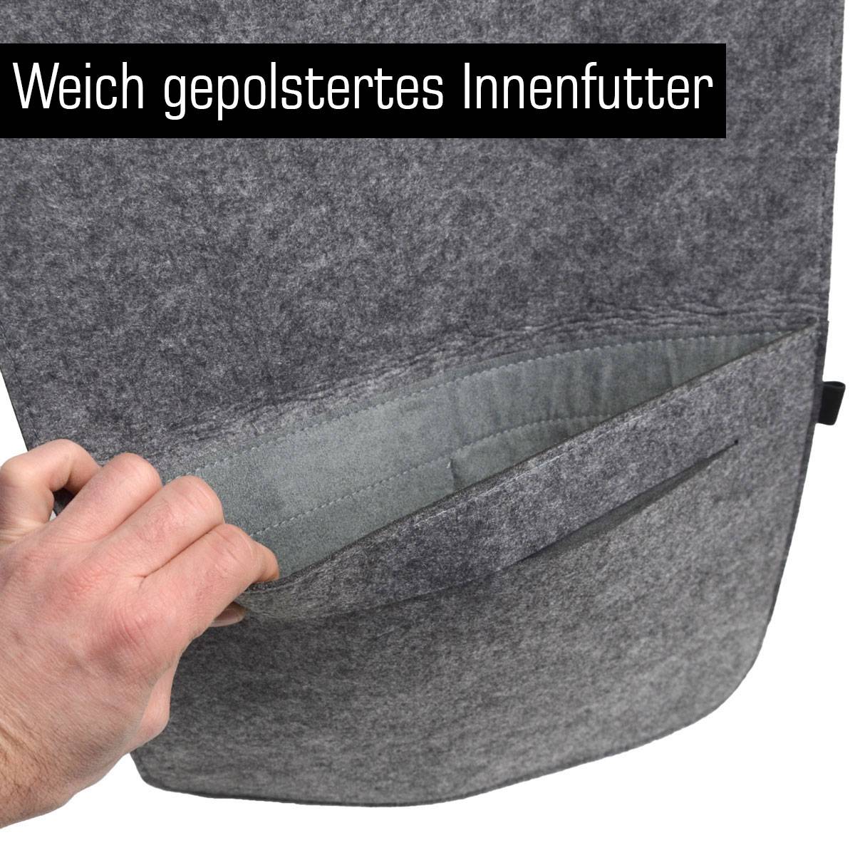 13.3 Filz Laptop-Tasche 35x24 cm Tablet Hülle MacBook Pro Air iPad Surface Grau