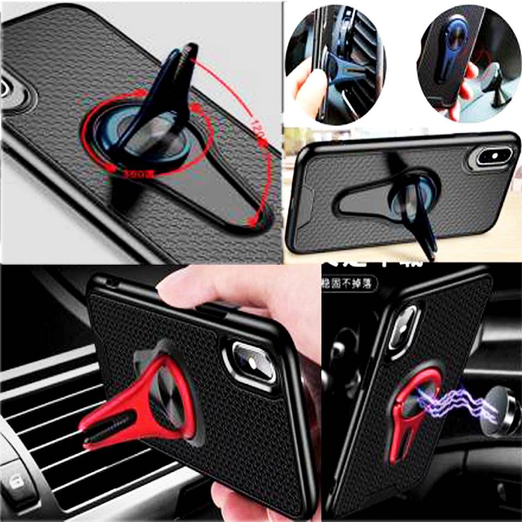 Cyoo - 360 Rotation Air Vent Holder Case - Grau - iPhone Xs Max Hülle - magnetisch