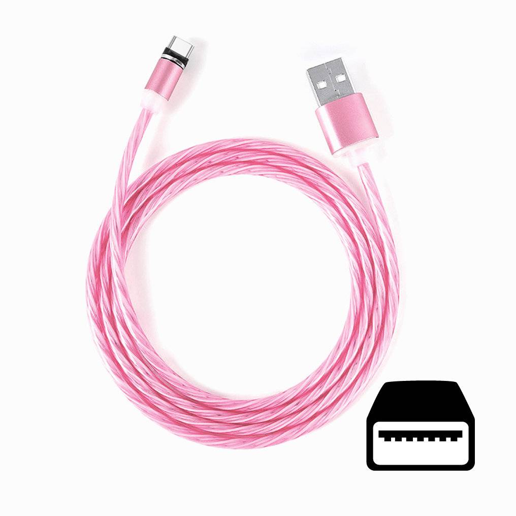 Cyoo - Flow Light - Micro USB Kabel 1m - Pink - aufladen - leuchtet