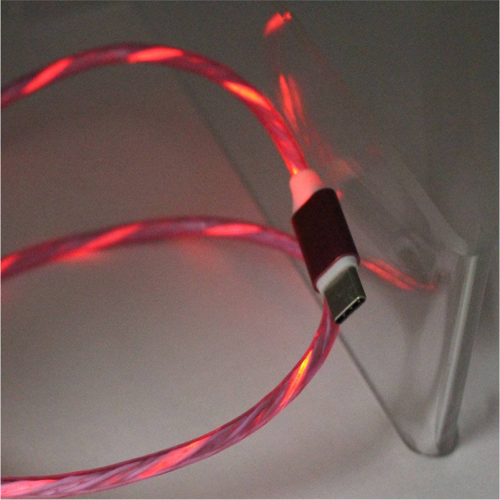 Cyoo - Flow Light - Micro USB Kabel 1m - Pink - aufladen - leuchtet