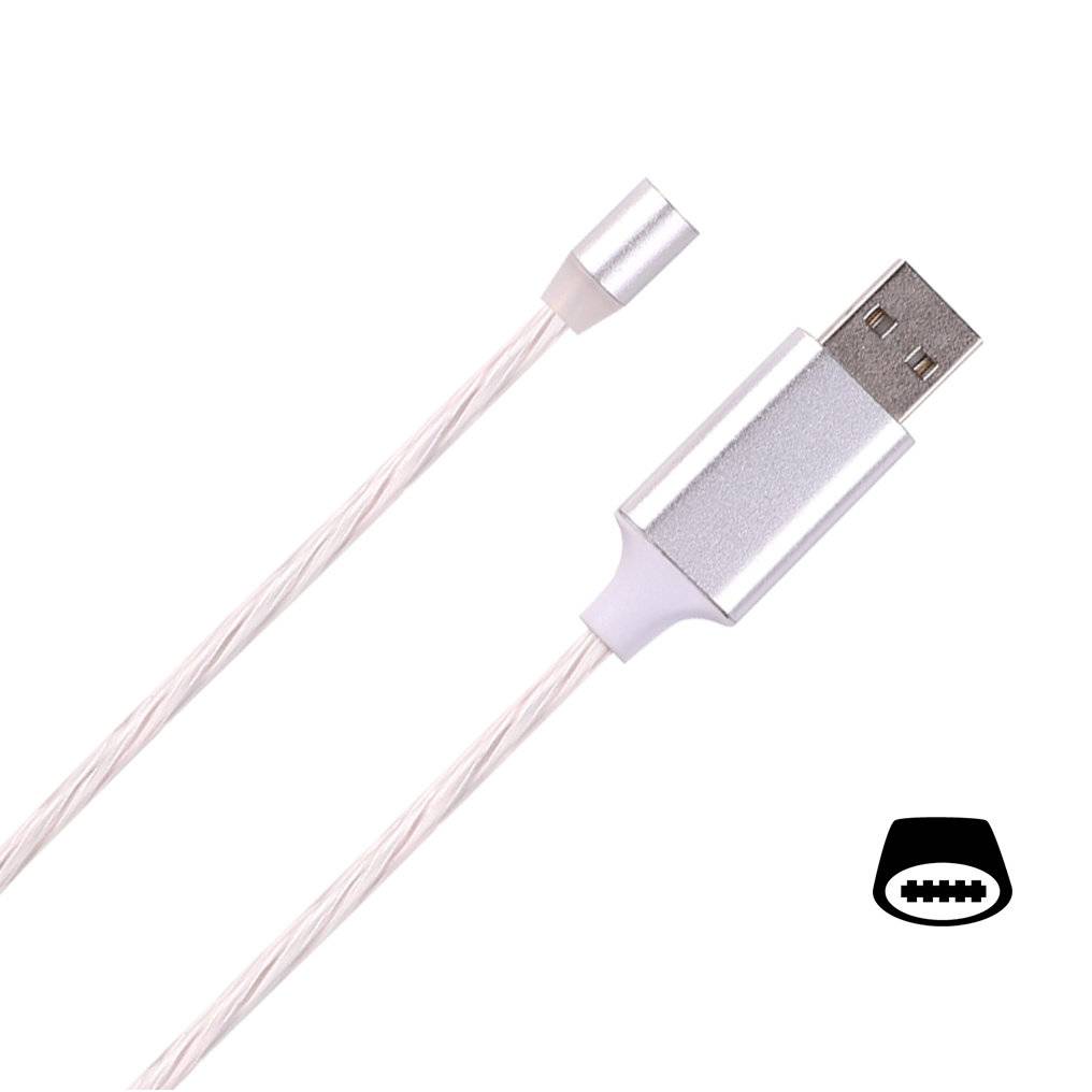 Cyoo - Flow Light Magnet - USB Typ C Kabel 1m - Weiss - aufladen - leuchtende Ladekabel led