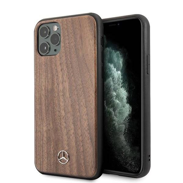 Mercedes Benz - Wood Line Walnut - Apple iPhone 11 Pro Max - Braun - Hard Cover - Schutzhülle