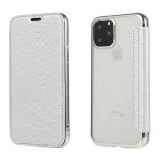 Buch Tasche Electro Book Cover kompatibel mit Huawei Y6s Hülle Etui Brieftasche Schutzhülle Case Schutz Silber