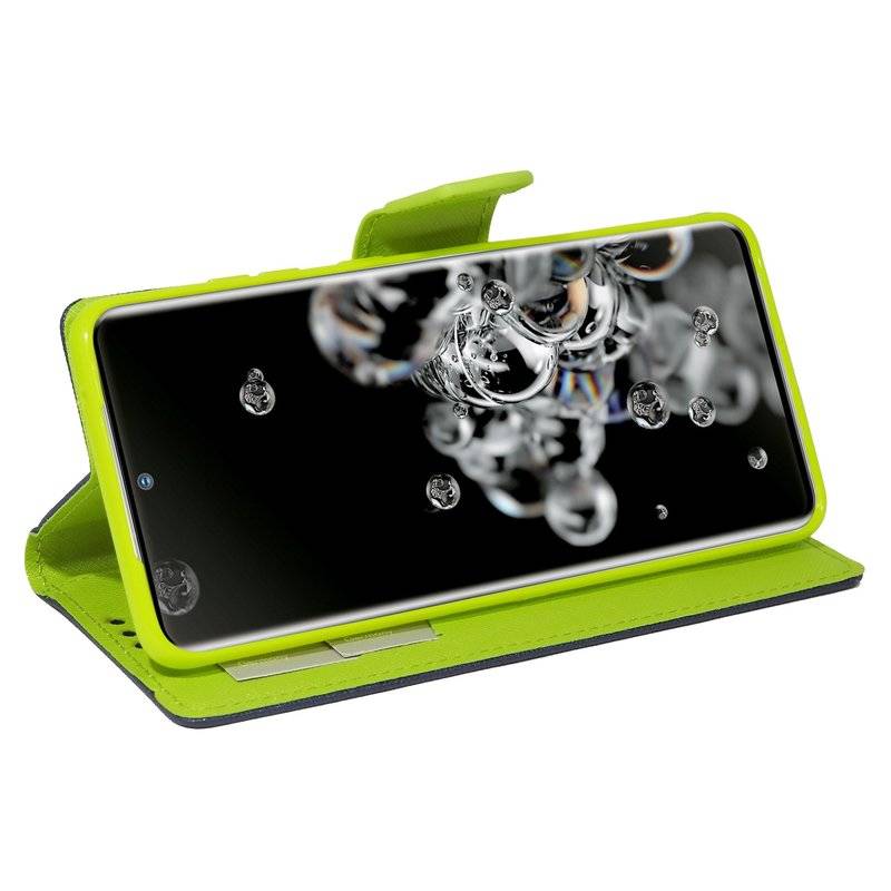Buch Tasche Fancy für SAMSUNG GALAXY S20 ULTRA G988B Handy Hülle Etui Brieftasche Schutzhülle mit Standfunktion, Kartenfach Blau-Grün