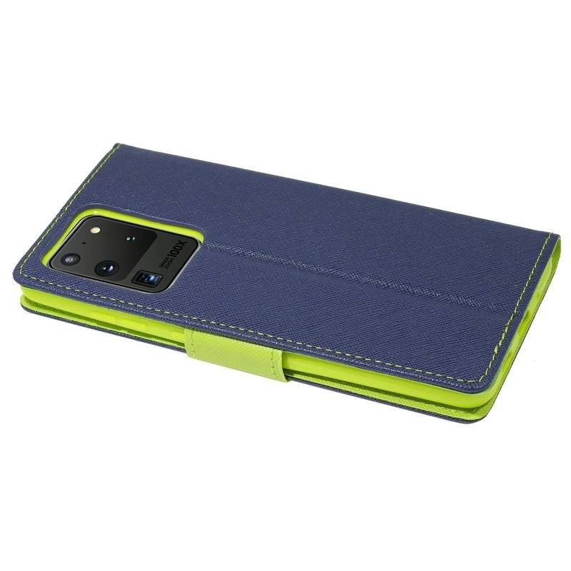 Buch Tasche Fancy für SAMSUNG GALAXY S20 ULTRA G988B Handy Hülle Etui Brieftasche Schutzhülle mit Standfunktion, Kartenfach Blau-Grün