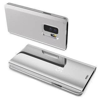 Smart View Spiegel Mirror Smart Cover Schale Etui kompatibel mit Huawei Y6s Schutzhülle Tasche Case Schutz Clear Silber