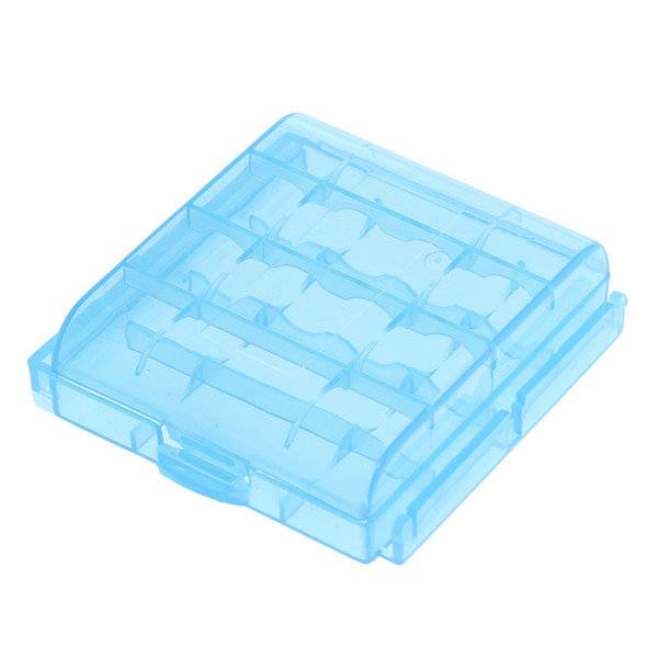 Transportbox für Akkus / Batterien - Mignon (AA) / Micro (AAA) - 4er-Box blau
