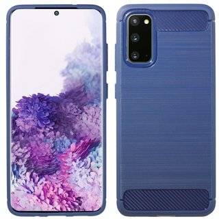cofi1453® Silikon Hülle Bumper Carbon kompatibel mit SAMSUNG GALAXY S20 (G980F) Case TPU Soft Handyhülle Cover Schutzhülle in Blau