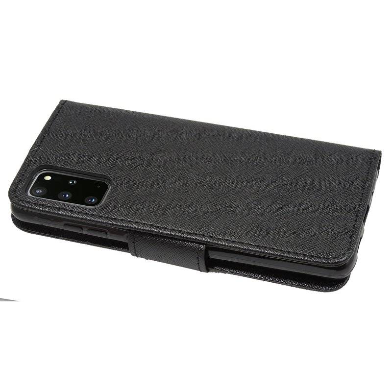 Buch Tasche Fancy für SAMSUNG GALAXY S20+ G985F Handy Hülle Etui Brieftasche Schutzhülle mit Standfunktion, Kartenfach Schwarz