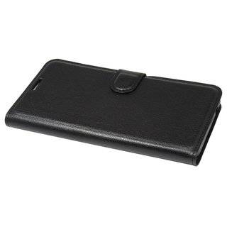 cofi1453® Buch Tasche "Fancy" kompatibel mit WIKO Y60 Handy Hülle Etui Brieftasche Schutzhülle mit Standfunktion, Kartenfach Schwarz