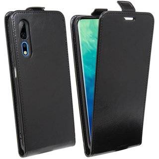 cofi1453® Flip Case kompatibel mit ZTE AXON 10 PRO Handy Tasche vertikal aufklappbar Schutzhülle Klapp Hülle Schwarz