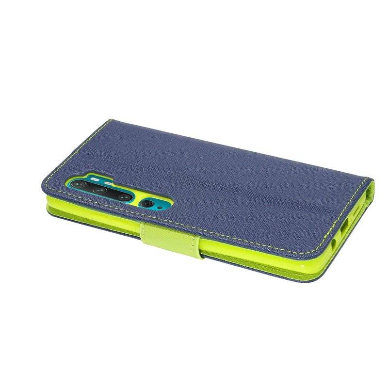 Buch Tasche Fancy für XIAOMI MI NOTE 10 PRO Handy Hülle Etui Brieftasche Schutzhülle mit Standfunktion, Kartenfach Blau-Grün
