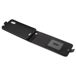 cofi1453® Flip Case kompatibel mit WIKO Y80 Handy Tasche vertikal aufklappbar Schutzhülle Klapp Hülle Schwarz