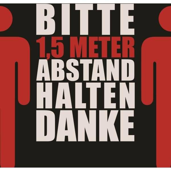 Designmatte Eazycare 'Abstand halten' 90x150cm Design 1