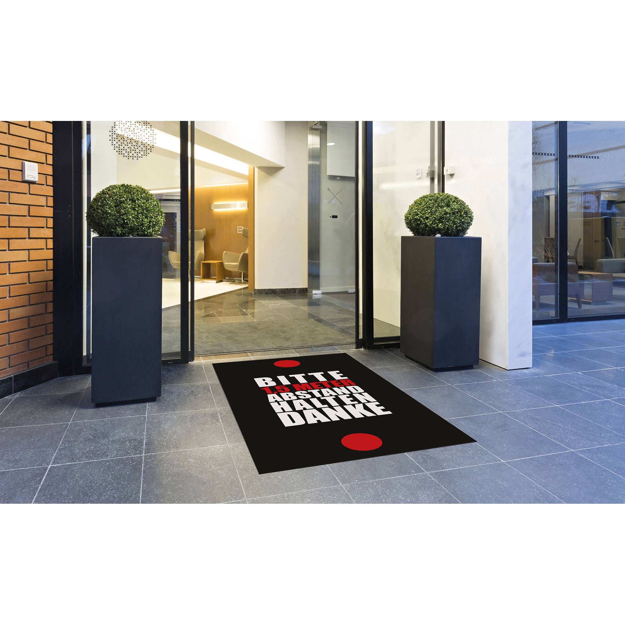 Miltex Bodenmatte 62102 1,5m Abstand Danke 90x150cm