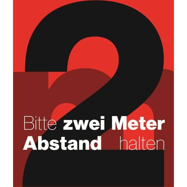 Designmatte Eazycare 'Abstand halten' 120x180cm Design 5